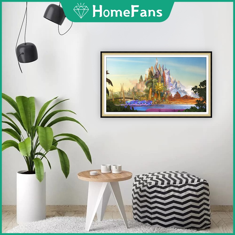 Bộ Tranh Đính Đá 5D Họa Tiết Hoạt Hình Disney Độc Đáo Kích Thước 50x30cm DIY Dùng Trang Trí Nhà Cửa