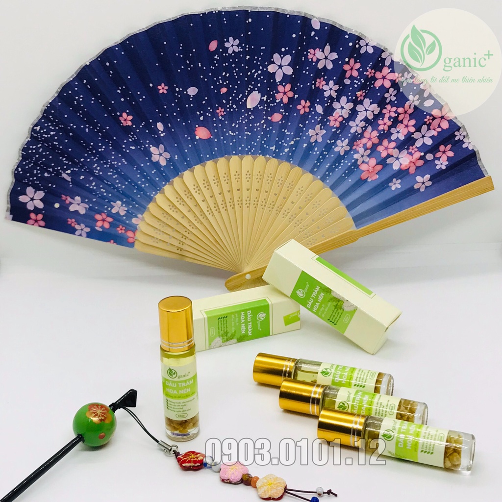 Dầu tràm hoa nén huế chai bi lăn 10ml tiện lợi,  tinh dầu tràm trà nguyên chất cho bé