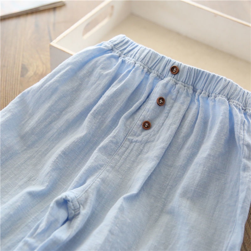 Quần Cotton Lanh Ống Rộng Chống Muỗi Phong Cách Mùa Xuân Hè Phong Cách Mới Hàn Quốc Thời Trang Cho Bé Gái