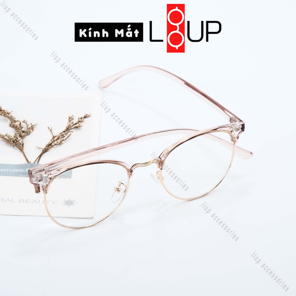 Gọng kính cận mắt tròn nam nữ Liup Eyewear cắt vành dẻo thời trang 6214