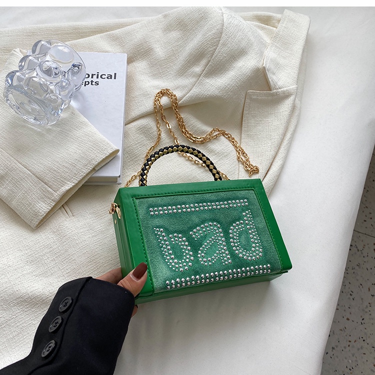Túi Đeo Chéo Hình Vuông Cỡ Nhỏ Đính Đá Lấp Lánh Phong Cách Hàn Quốc Thời Trang Cho Nữ