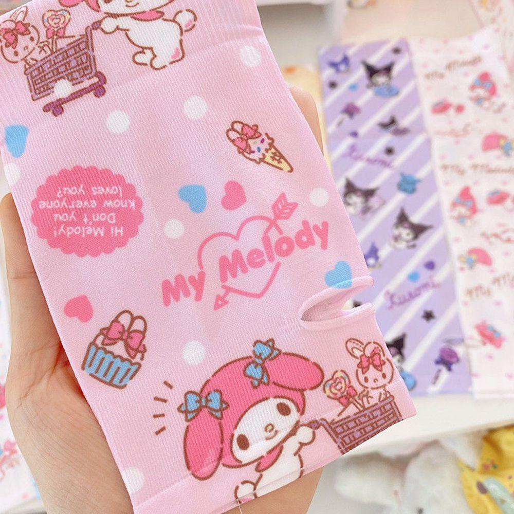 HARRIETT Găng Tay Chống Nắng Bằng Lụa Lạnh Họa Tiết Hoạt Hình Kuromi My Melody Cinnamoroll Dễ Thương Cho Nữ
