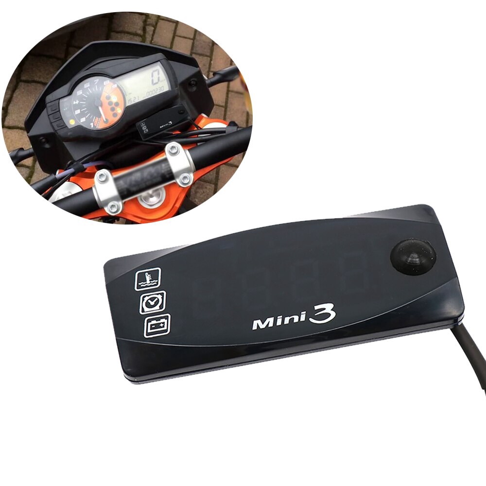 Vôn Kế Mini 3 Trong 1 Chuyên Dụng Cho Xe Mô Tô