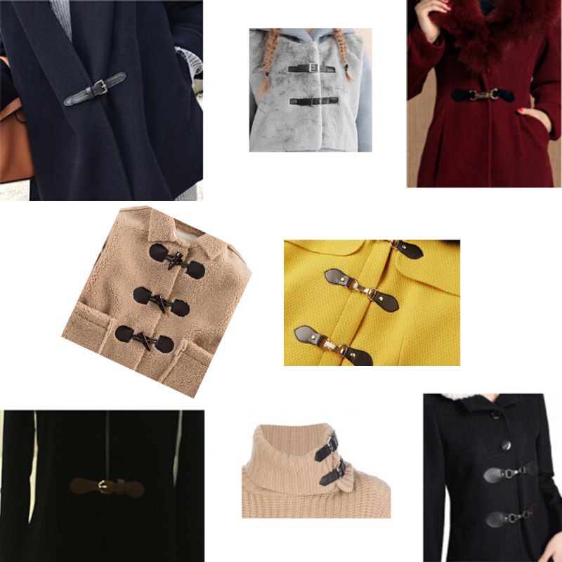 Set 6 Cặp Nút Cài Bằng Da Dành Cho Áo Khoác / Khăn Choàng