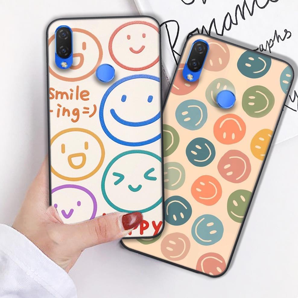 Ốp lưng ép kính nano chống bể Huawei nova 3i, nova 3e, nova 4, honor play, y9 2019 mẫu thể thao cá tính, smile cực đẹp