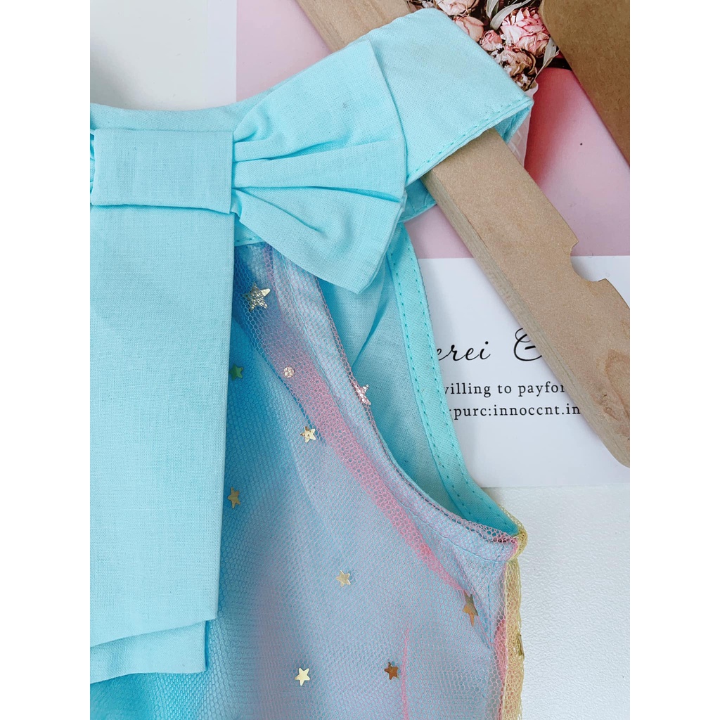 Hàng xuất dư - Váy 2 lớp kim tuyến bé gái