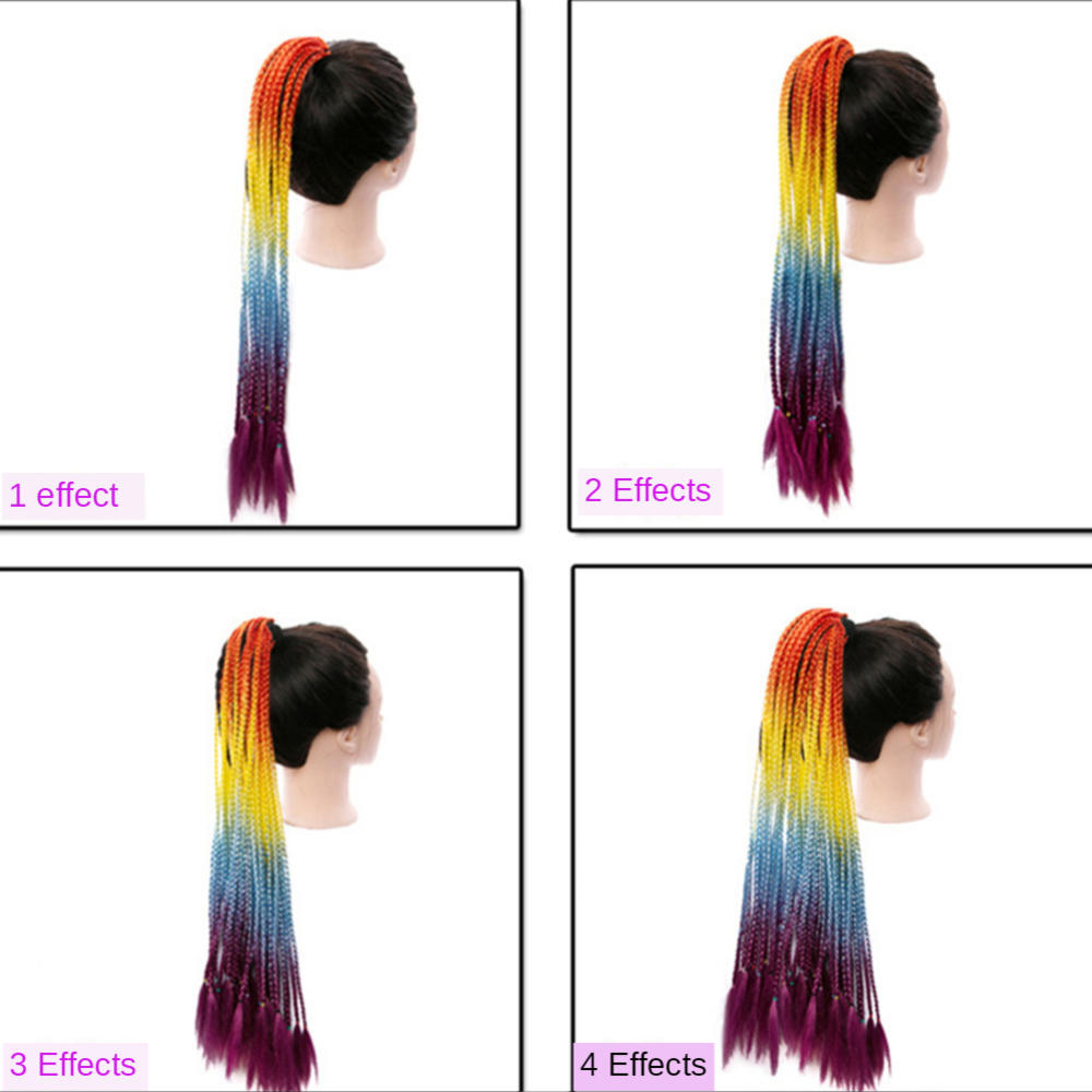 Tóc Giả Thắt Bím Nhuộm Màu Ombre Thời Trang Cho Nữ