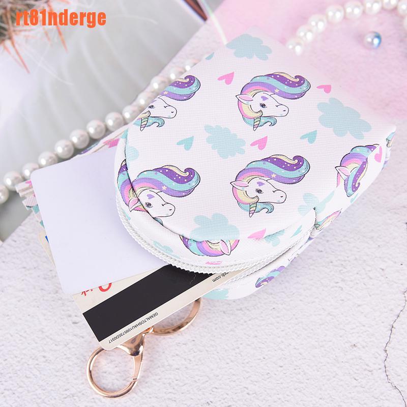 unicorn coin purse pouch mini backpack bag pu leather keychain pouch wall