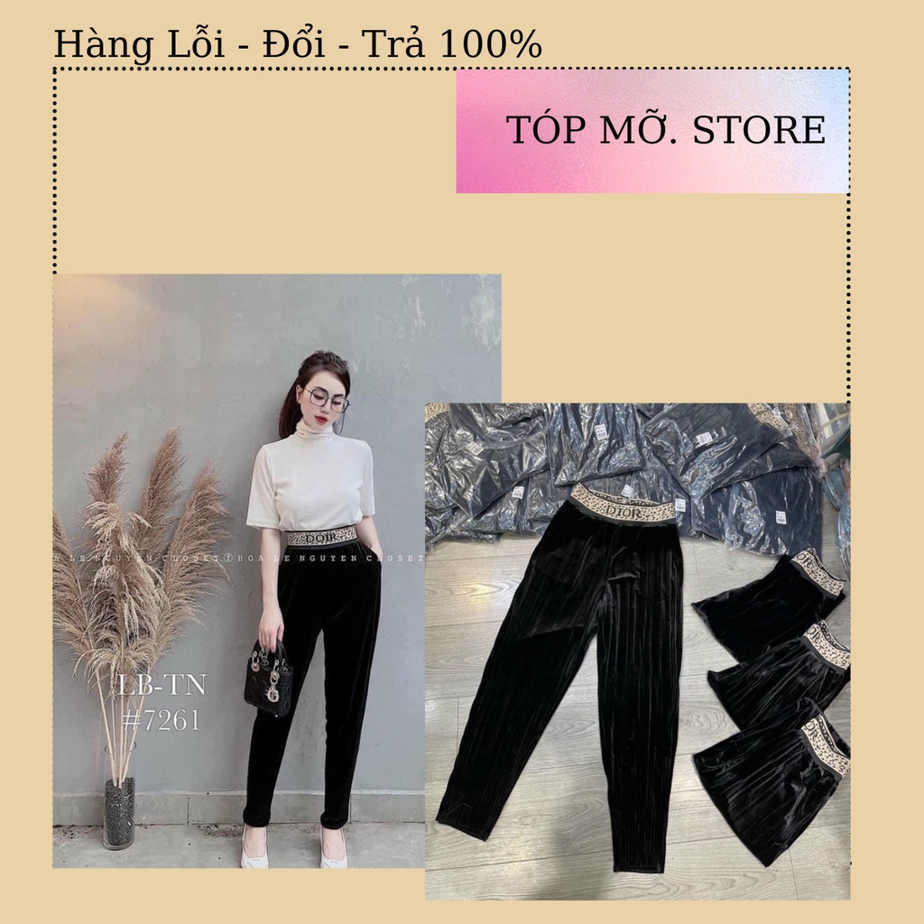 Quần Baggy Nhung Cạp Chữ , Quần Nhung Tăm Cạp Xích Siêu Tôn Dáng NT1542 | BigBuy360 - bigbuy360.vn