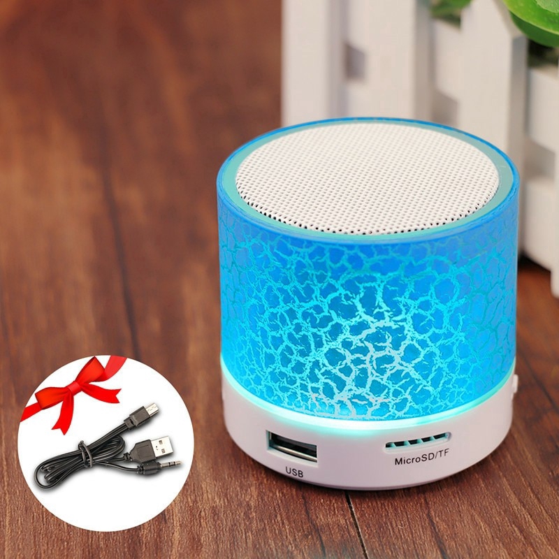 Loa phát nhạc mini không dây bluetooth có cổng USB FM đèn LED