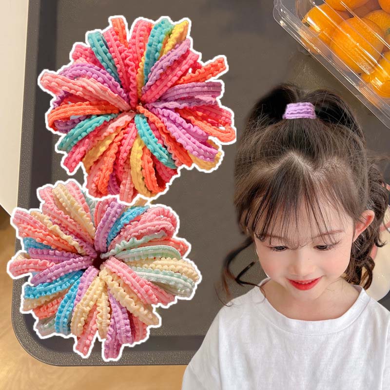 Set 5 Dây Buộc Tóc Đuôi Ngựa Nhỏ Bằng Cao Su Nhiều Màu Sắc Dễ Thương Dành Cho Bé Gái