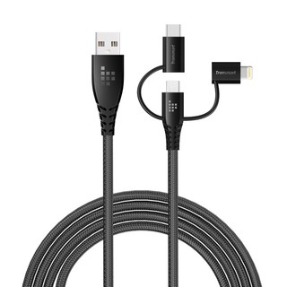 Cáp đa năng TRONSMART LAC10 3 trong 1 (Lightning + Micro B + Type C to USB-A) dài 1.2m