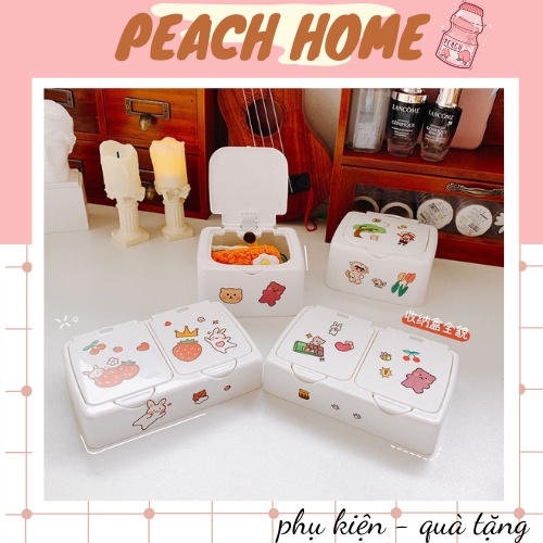 [Tặng Sticker] Hộp Nắp Bật Đựng Phụ Kiện Sticker Washi Tape 1 Ngăn 2 Ngăn Trang Trí Bàn Học Tủ Kệ Mini Đa Năng Cute