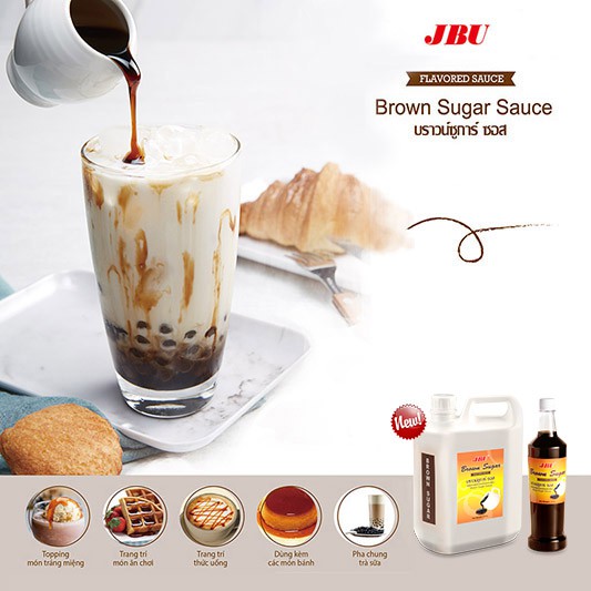 Syrup Đường Nâu- syrup đường đen Brown Sugar JBU - Can 5kg
