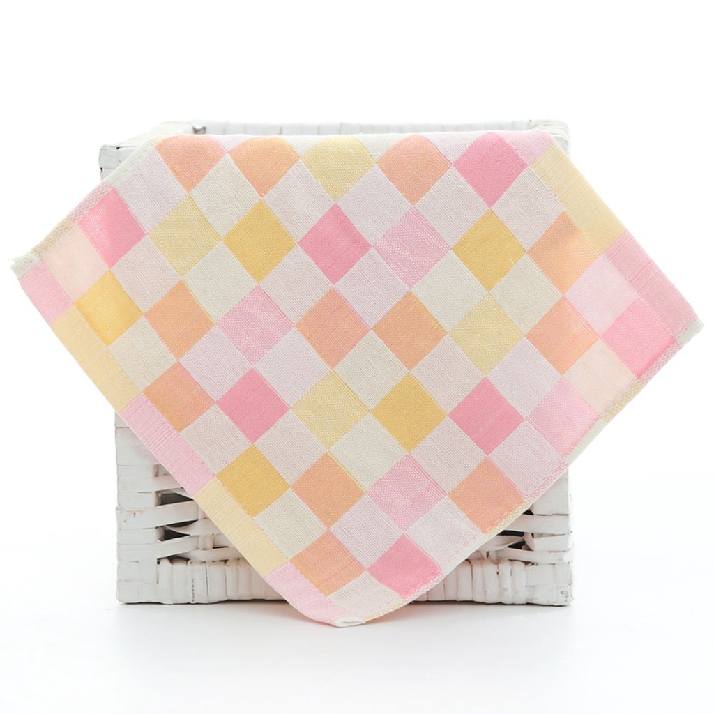 Khăn lau mặt và tay họa tiết chấm vuông cho trẻ em