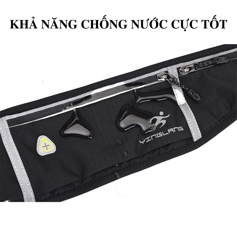 Túi chạy bộ nam nữ, túi đeo hông YINGLANG đai chạy bộ có ngăn đựng nước chống nước phản quang