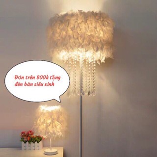Đèn cây lông vũ , đèn ngủ lông vũ sàn phòng khách phòng ngủ phong cách Bắc Âu A04
