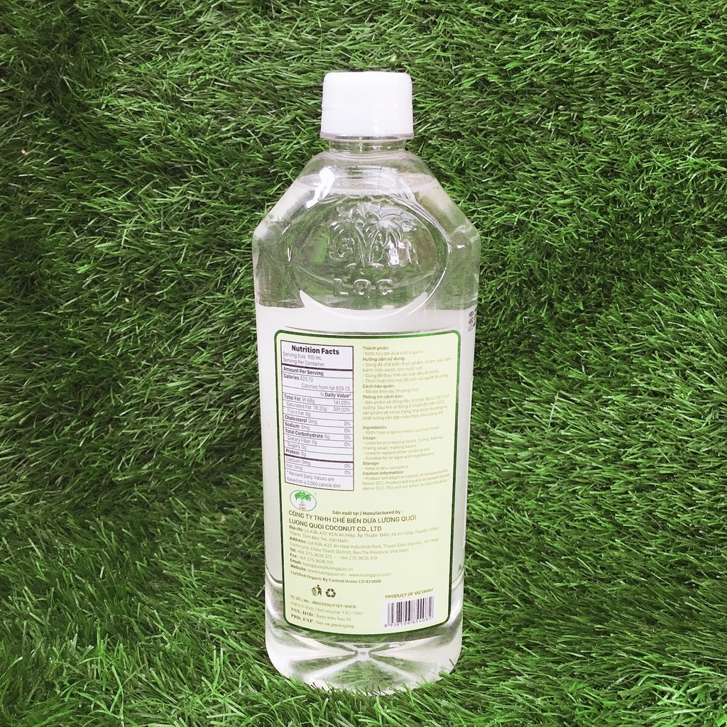 1000ml - Dầu dừa nguyên chất Vietcoco Lương Quới.