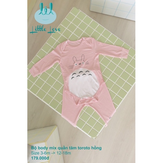 Bộ bodychip kèm quần LittleLove LiL chất tăm cho bé