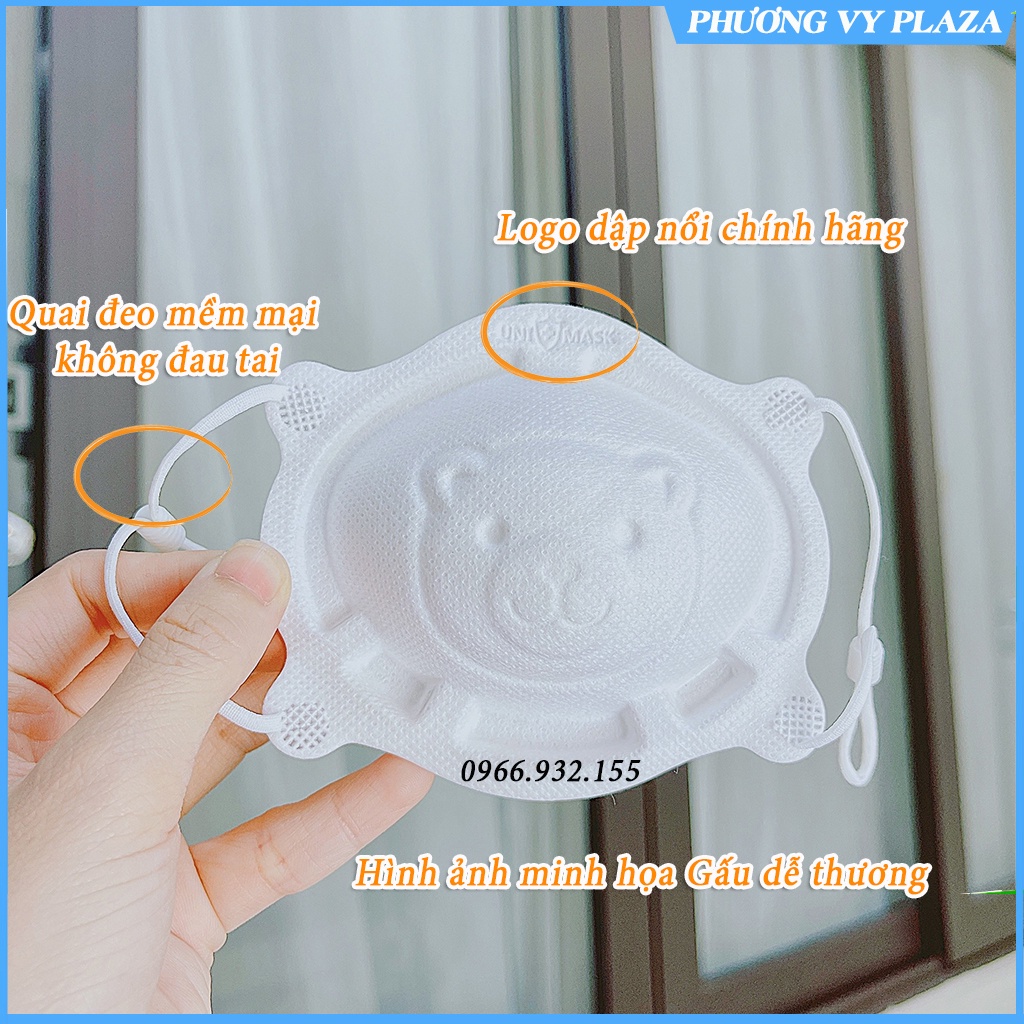 Combo 9 chiếc khẩu trang trẻ em hình gấu Unimask