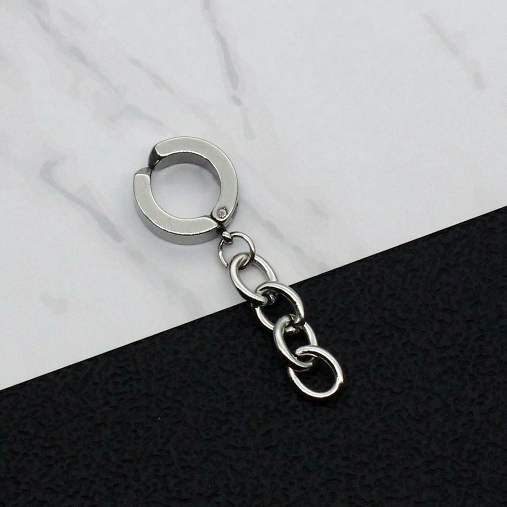 Khuyên kẹp tai dây xích dày bằng thép không gỉ thời trang cho nam và nữ