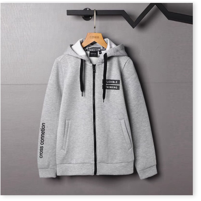 Áo khoác hoodie nam nữ phối logo cùng chữ kết hợp có mũ, 2 bên túi hiện đại thoáng mát sang trọng