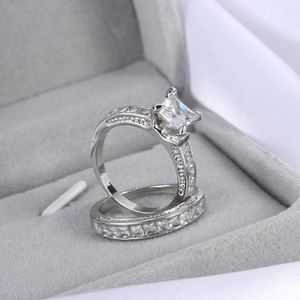 Bộ Nhẫn 2 Trong 1 KENT1 Mới|Trang Sức Đám Cưới Làm Quà Tặng Kỷ Niệm