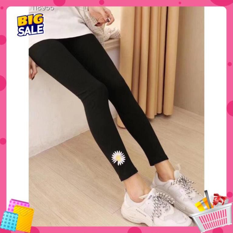 [Freesize 40-53kg] Quần Legging Nữ Len Tăm Tăm Hoa Cúc Mẫu Mới | BigBuy360 - bigbuy360.vn