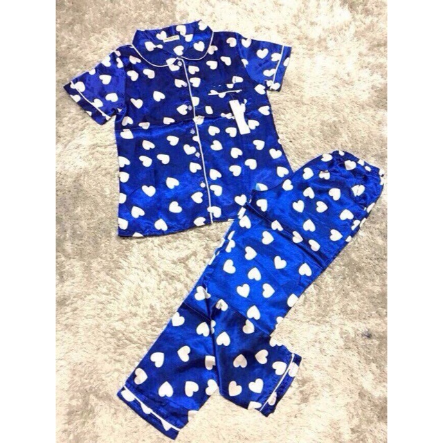 Pijama phi dài trái tim
