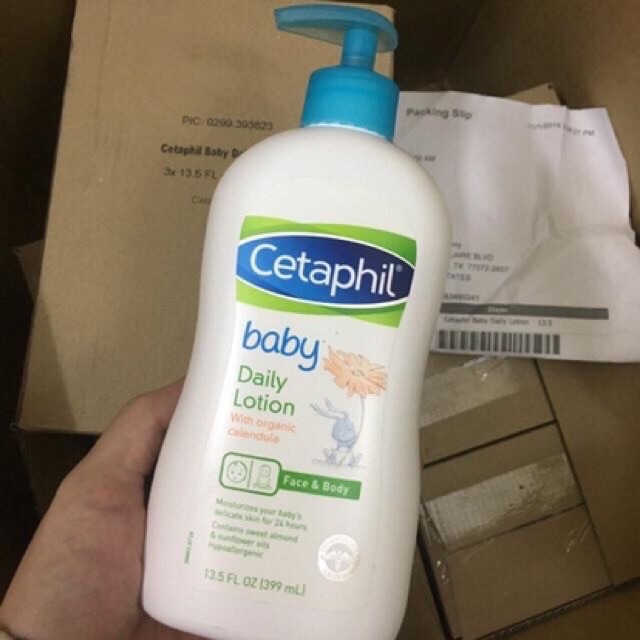 Sữa dưỡng thể Cetaphil organic hoa cúc cho bé (399ml hàng Mĩ)