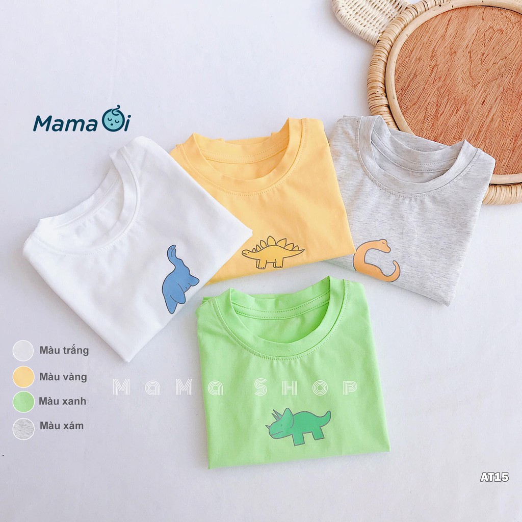 Áo thun bé trai bé gái in hình khủng long gồm 4 màu vải thun cotton mềm mịn từ 0-3 tuổi Của Mama Ơi -  Thời Trang Cho Bé