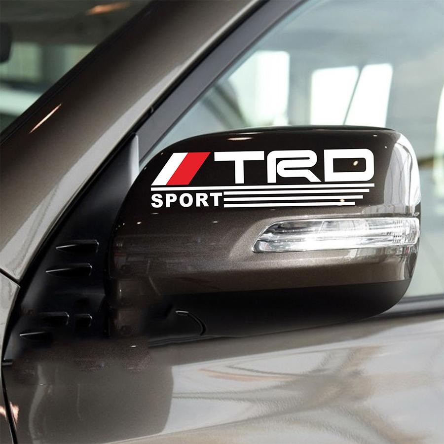 Decal TRD Sport dán gương chiếu hậu xe ô tô - Tem dán gương xe hơi