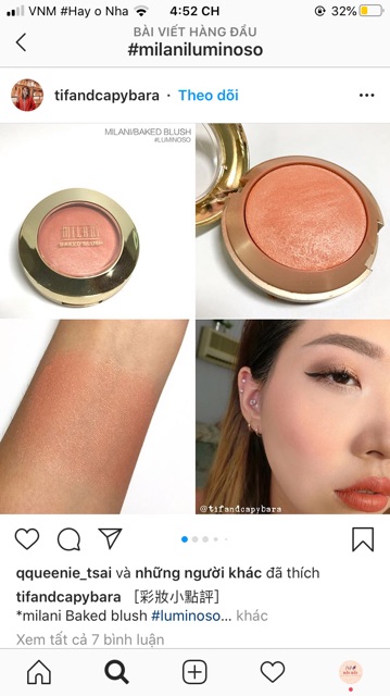 (MẪU MỚI NHƯ ẢNH CUỐI) PHẤN MÁ MILANI BAKED BLUSH màu 05 Luminoso