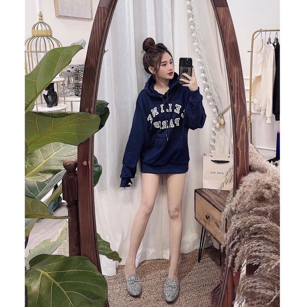 AN149 - ÁO HOODIE MŨ CELLIN PARIS MÀU THAN CHO NỮ | BigBuy360 - bigbuy360.vn