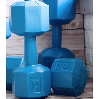 Tạ tay nhựa 5kg (Combo 2 cái bát giác màu xanh)