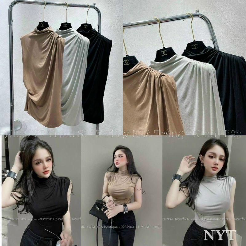 áo thun lạnh sát nách cổ cao