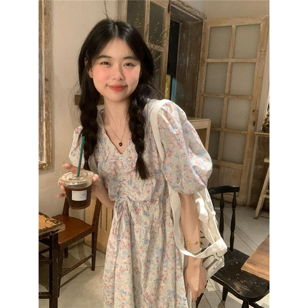 Đầm Hoa Xếp Ly Dáng Ôm Thời Trang Mùa Hè Pháp Quý Phái 63881