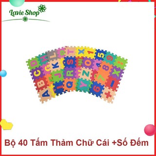 Bộ thảm xốp 40 miếng gồm số và chữ