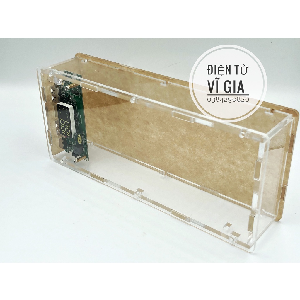 Box sạc dự phòng mica trong suốt Pin 18650