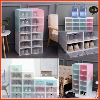 Hộp đựng giày nắp nhựa cứng trong suốt Loại 1- Tặng kèm Gói Hút Ẩm