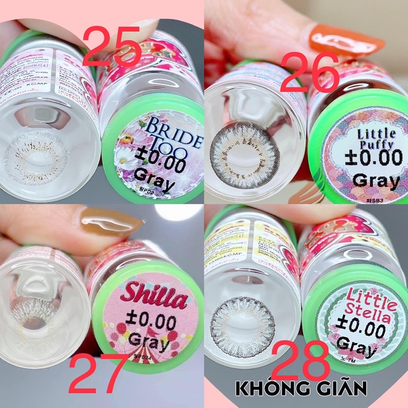 Các mẫu lens Xám Gray -Hot size không giãn 14,0mm không độ_kính áp tròng xám_Sam Eyes_Lens Sam Sam (FREE SHIP)