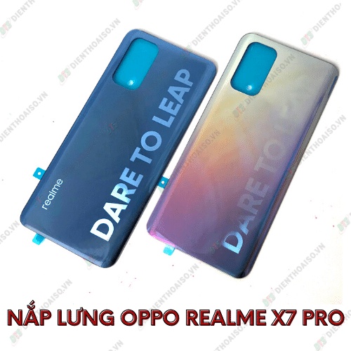 Nắp lưng dùng cho realme x7 pro màu xanh và trắng ngũ sắc