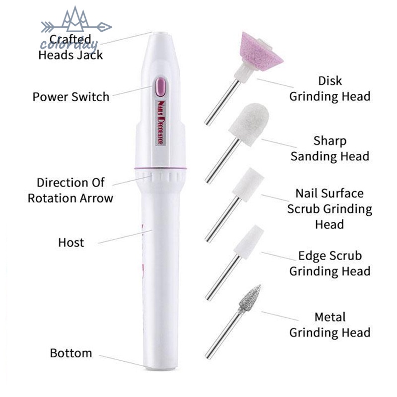 Bộ dụng cụ bút khoan dũa móng tay bằng điện mini dễ sử dụng