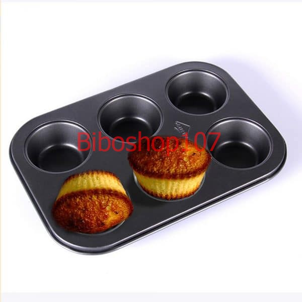 Khuôn bánh chống dính Cupcake và Muffin 6 ô to