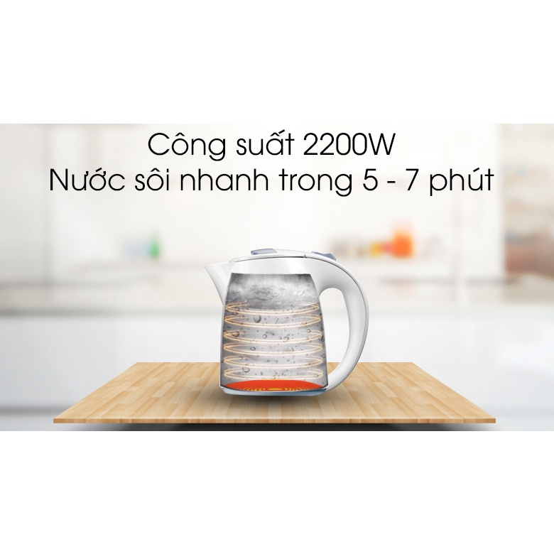 HD4646 - Bình siêu tốc Philips 1.5 lít HD4646 2200 W - Hàng chính hãng - Smart House