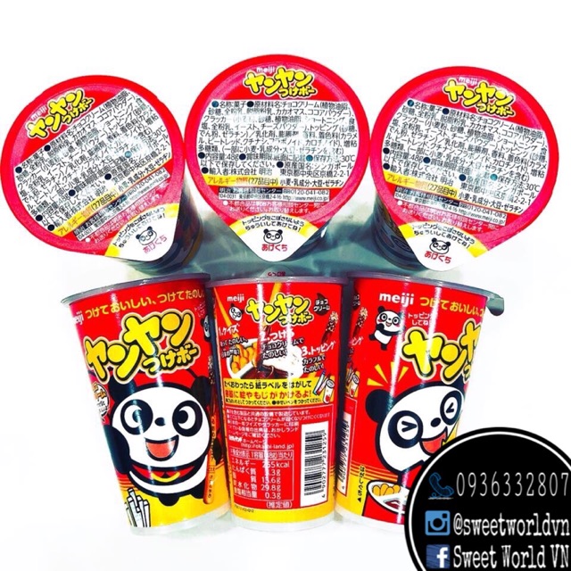 Bánh que chấm socola cốm Panda Meiji (48g) - Nhật Bản