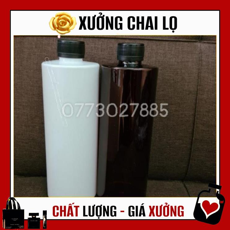 Chai Chiết Mĩ Phẩm ❤ TOP GIÁ RẺ ❤ Chai nhựa pet 500ml cao nắp vặn đen chiết mỹ phẩm , phụ kiện du lịch