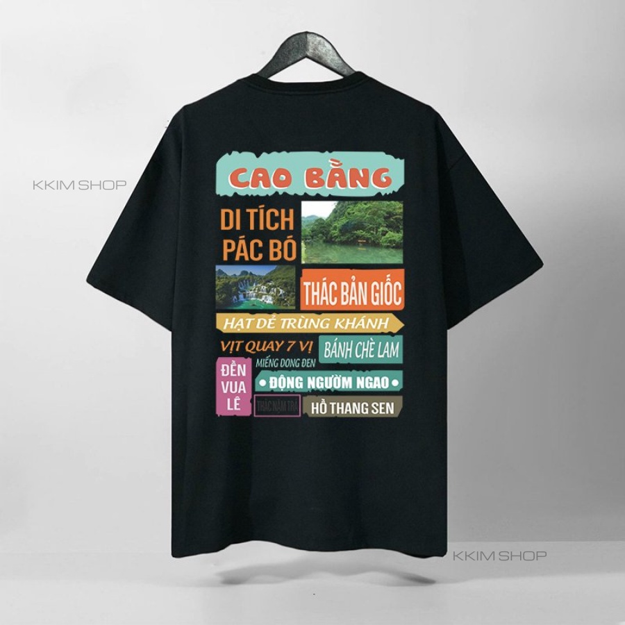 Áo thun tay lỡ CAO BẰNG, Áo phông 63 tỉnh thành Form rộng oversize, chất liệu Cotton KKIMSHOP