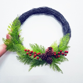 Vòng Nguyệt Quế_Trang trí phụ kiện Noel_size 40cm_vòng handmade bằng củi khô, trái thông khô