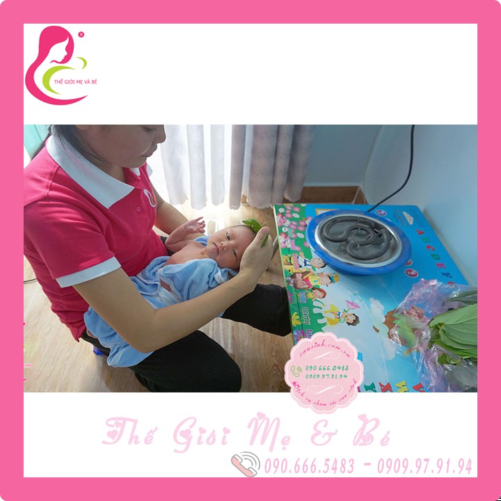 Bếp hơ lá trầu cho bé sơ sinh